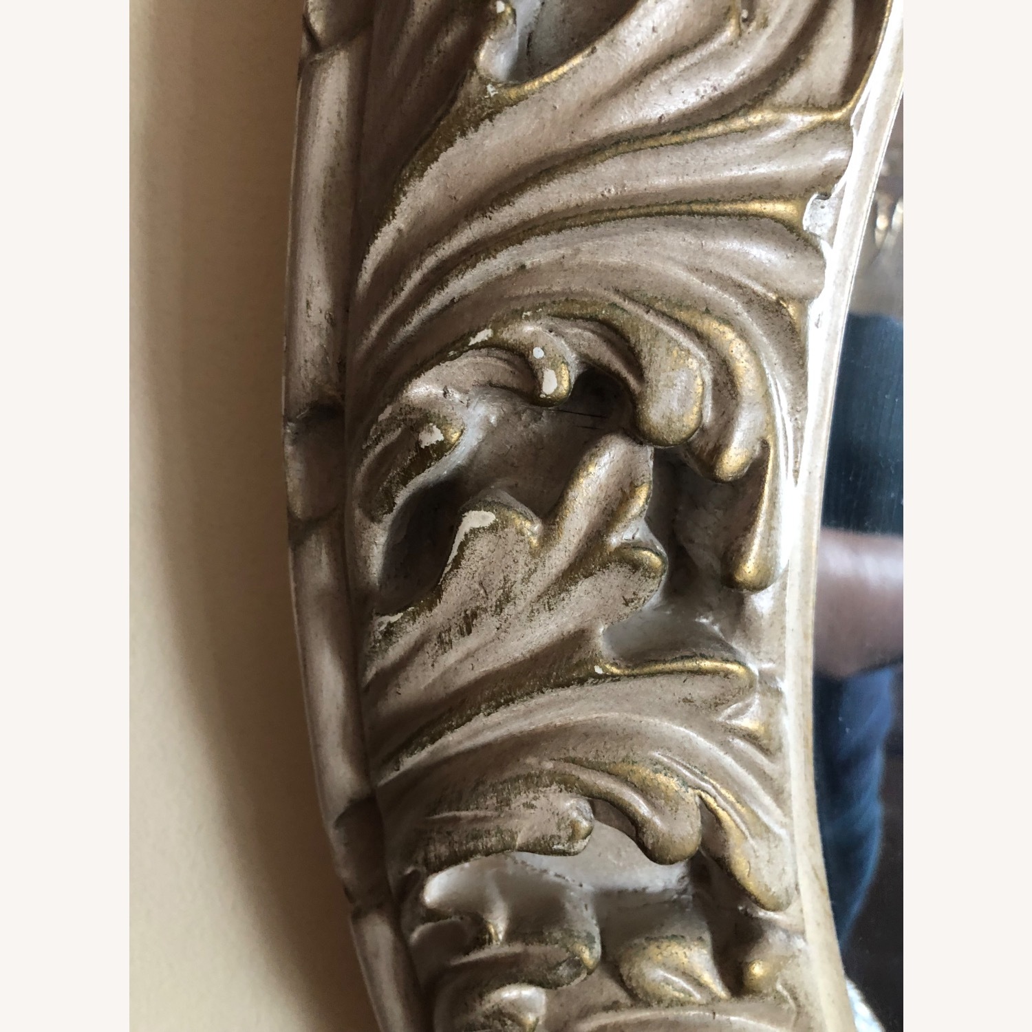 Vintage/Antique Light Brown Wood Wall Mirror - image-3