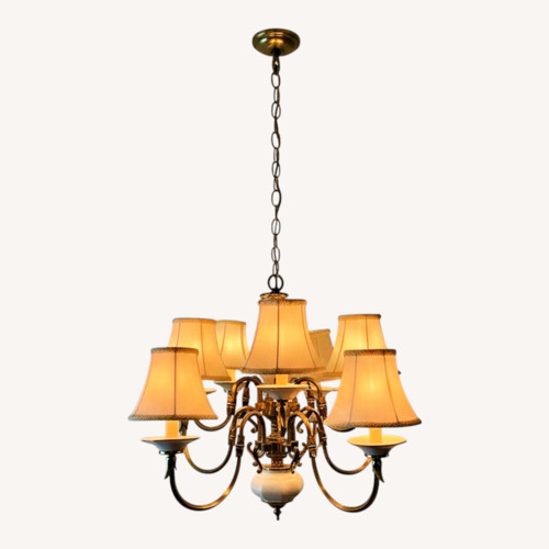 Used Vintage/Antique White Brass Ceiling Lamp for sale on AptDeco