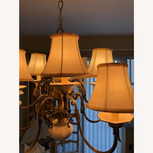 Used Vintage/Antique White Brass Ceiling Lamp for sale on AptDeco