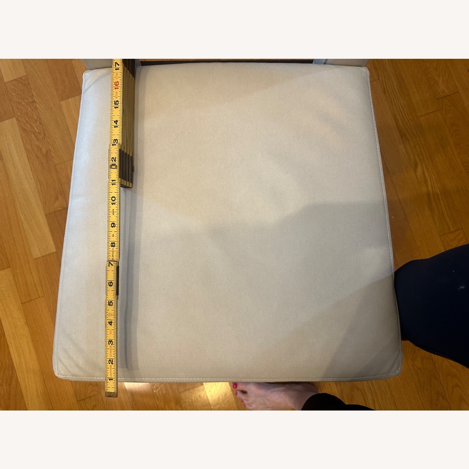 Light Gray Faux Leather Dining Chairs - image-6