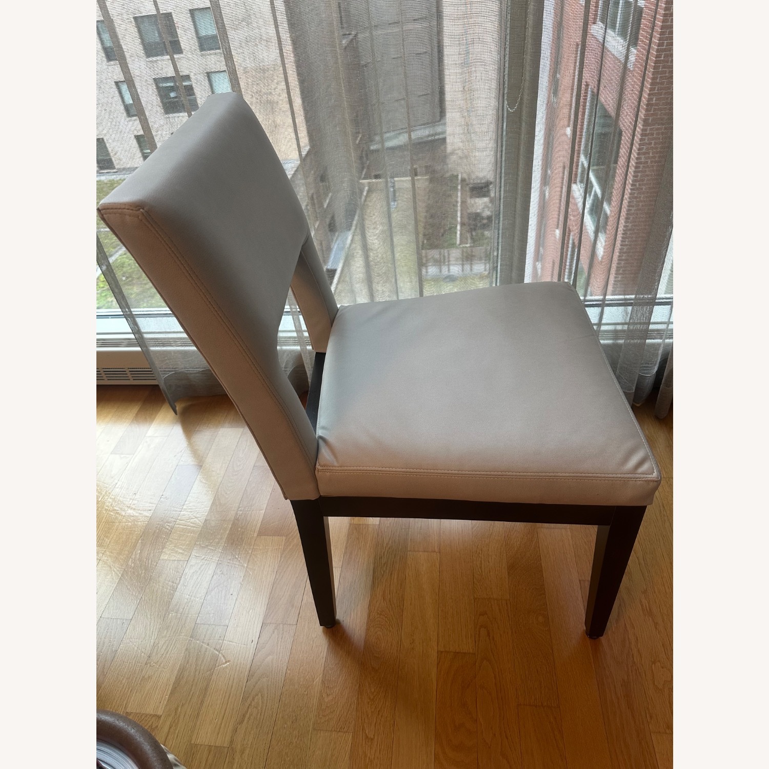 Light Gray Faux Leather Dining Chairs - image-14