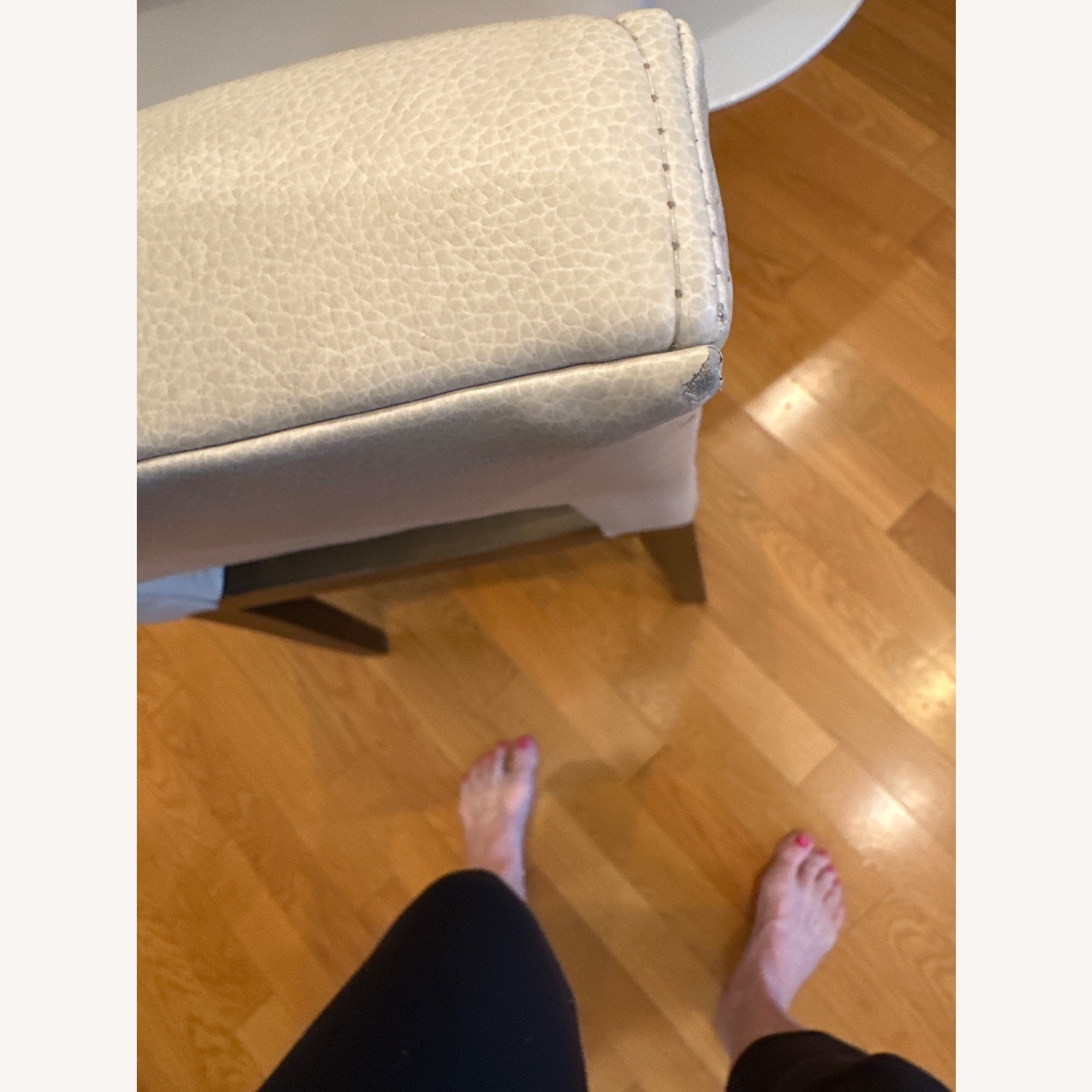 Light Gray Faux Leather Dining Chairs - image-4