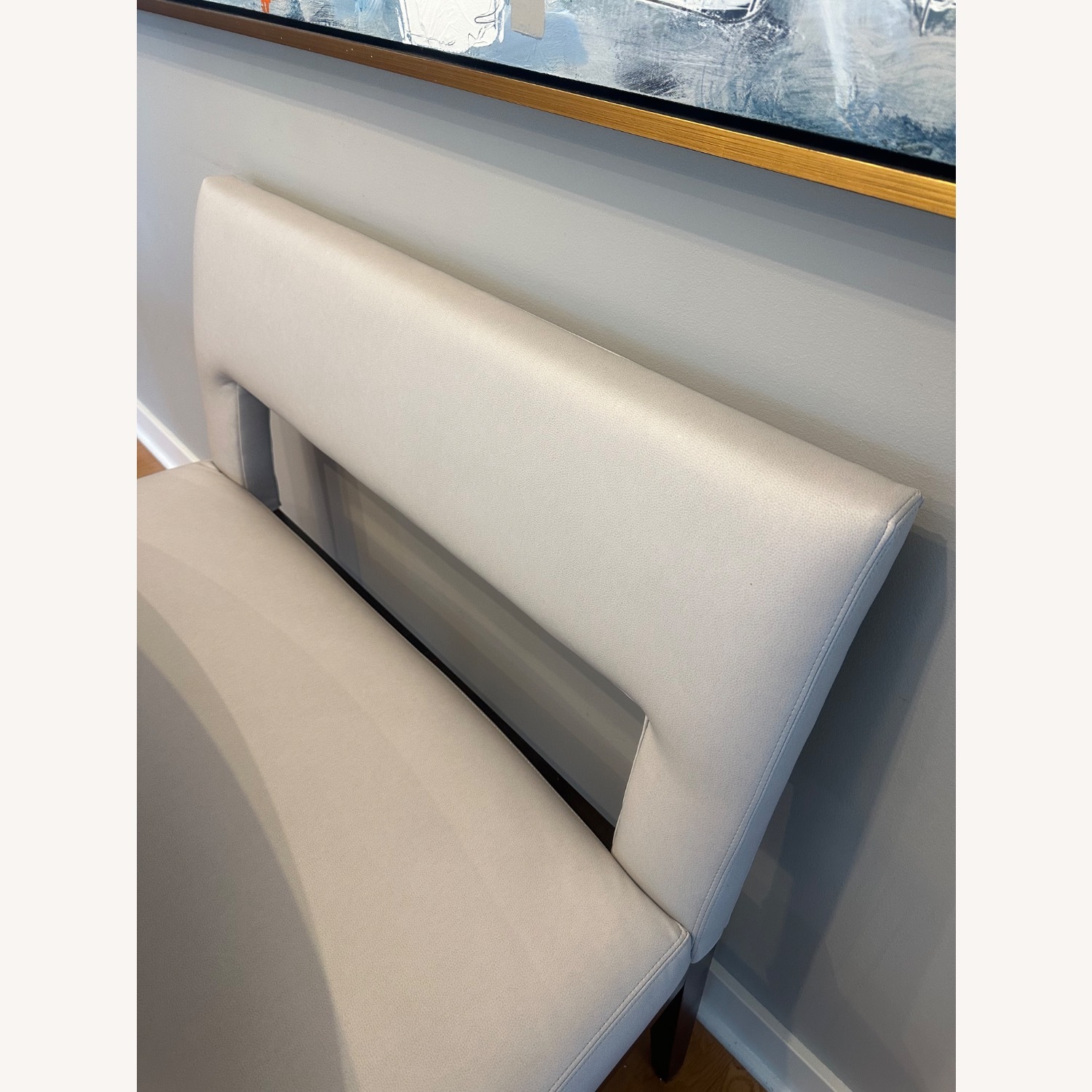 Light Gray Faux Leather Dining Chairs - image-2