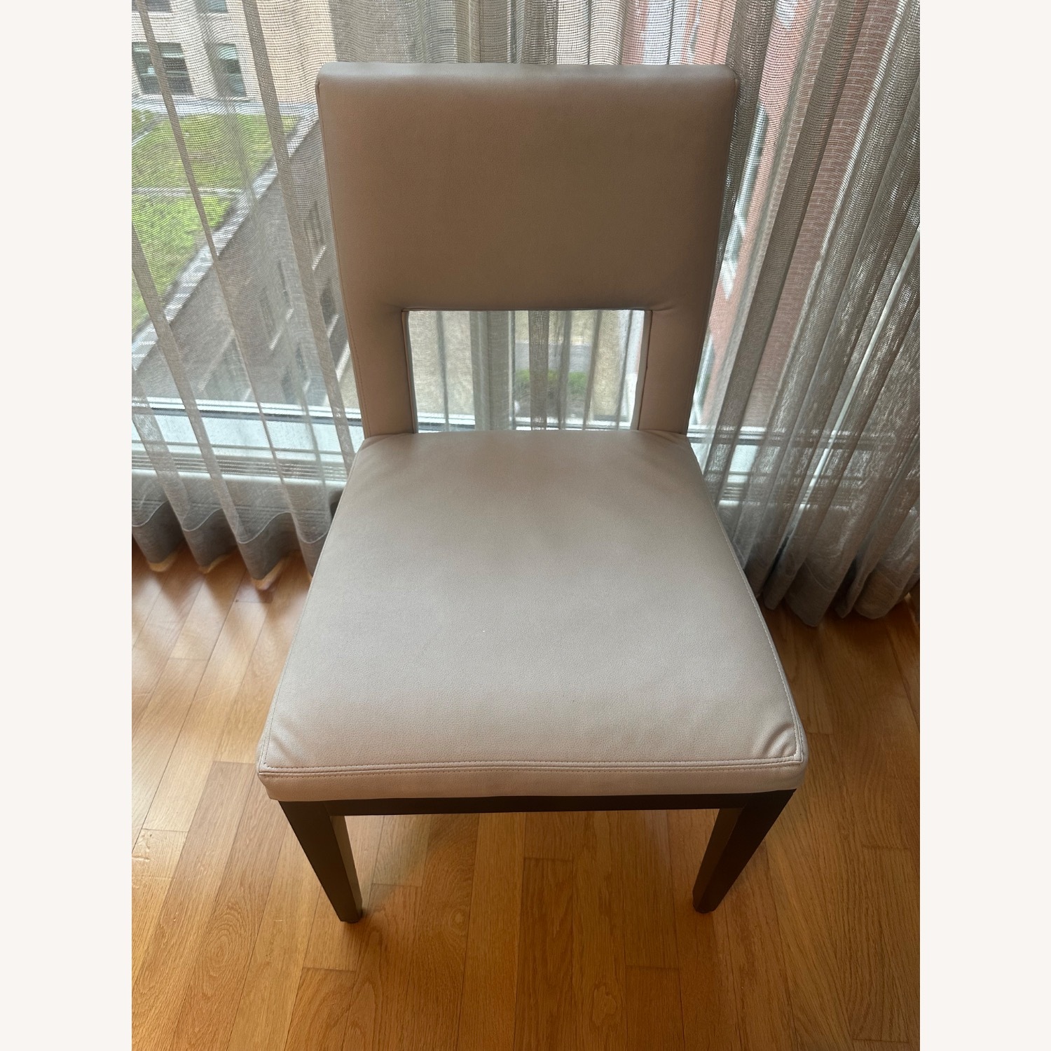 Light Gray Faux Leather Dining Chairs - image-13