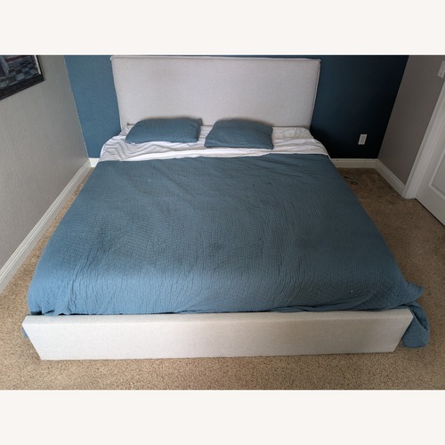 Used Light Gray Fabric King Bed for sale on AptDeco