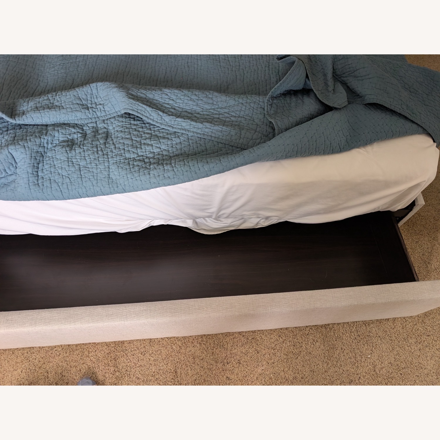 Light Gray Fabric King Bed - image-2