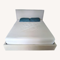 Light Gray Fabric King Bed