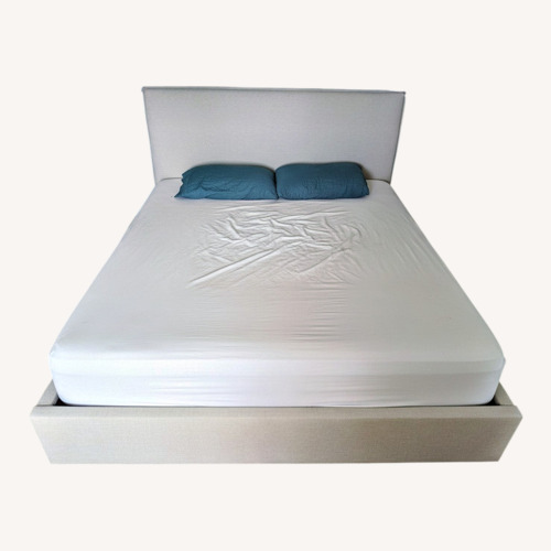 Used Light Gray Fabric King Bed for sale on AptDeco