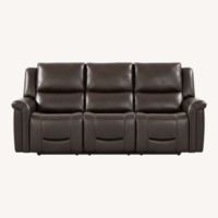 Costsco Dark Brown Faux Leather 3+ Seater Sofa