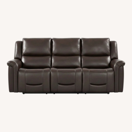Used Costsco Dark Brown Faux Leather 3+ Seater Sofa for sale on AptDeco