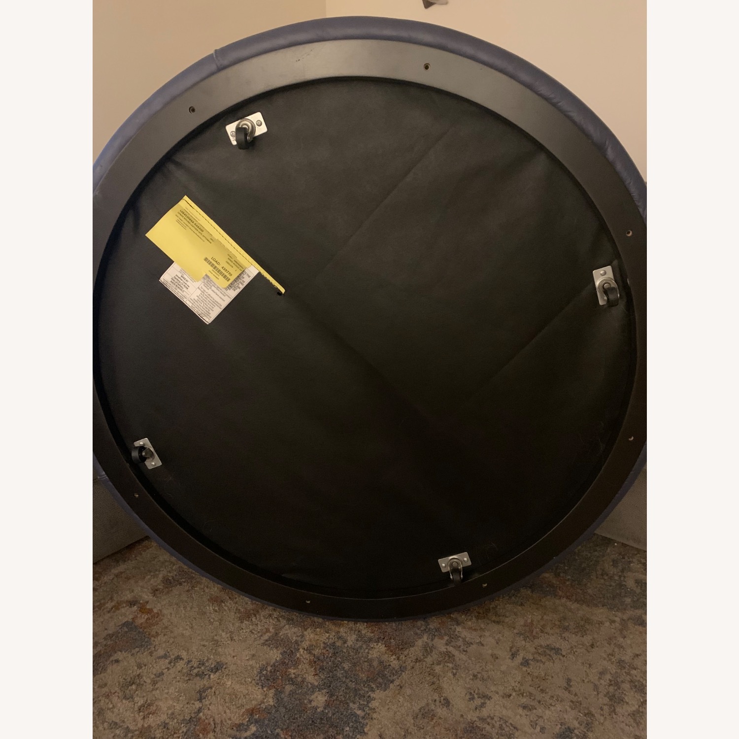 Round Leather Ottoman - image-3