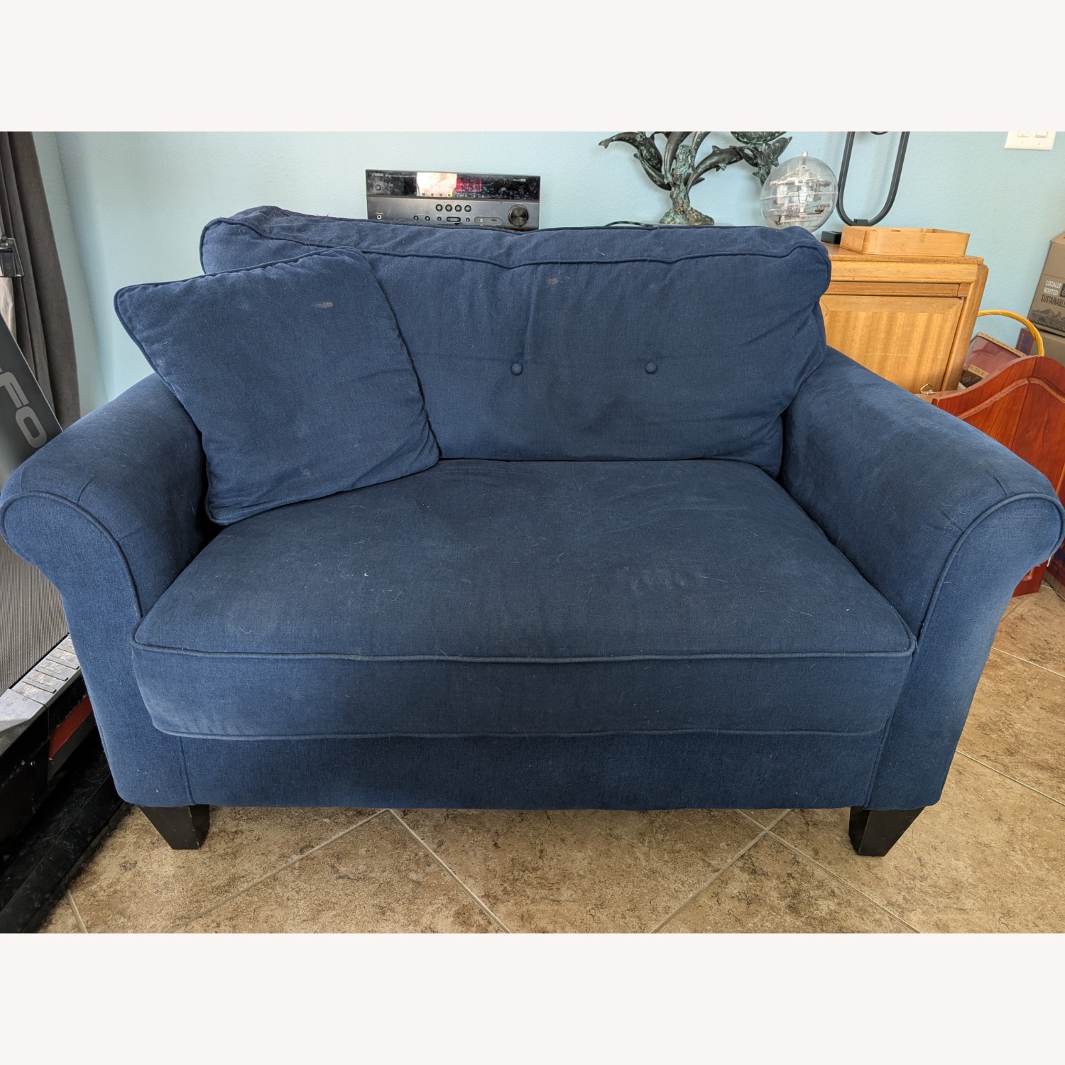 La-Z-Boy Blue Fabric Loveseat - image-3
