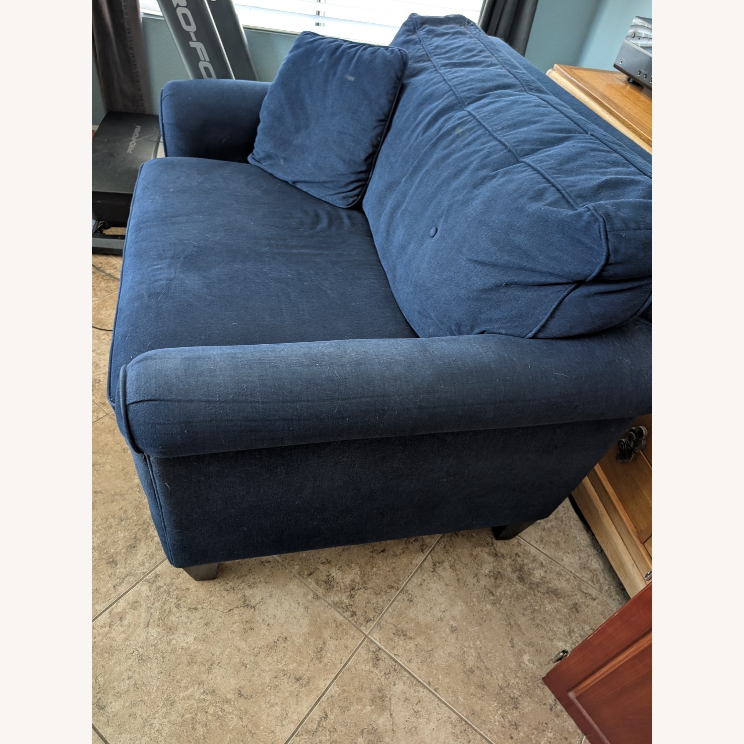 La-Z-Boy Blue Fabric Loveseat - image-2