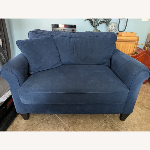 Used La-Z-Boy Blue Fabric Loveseat for sale on AptDeco