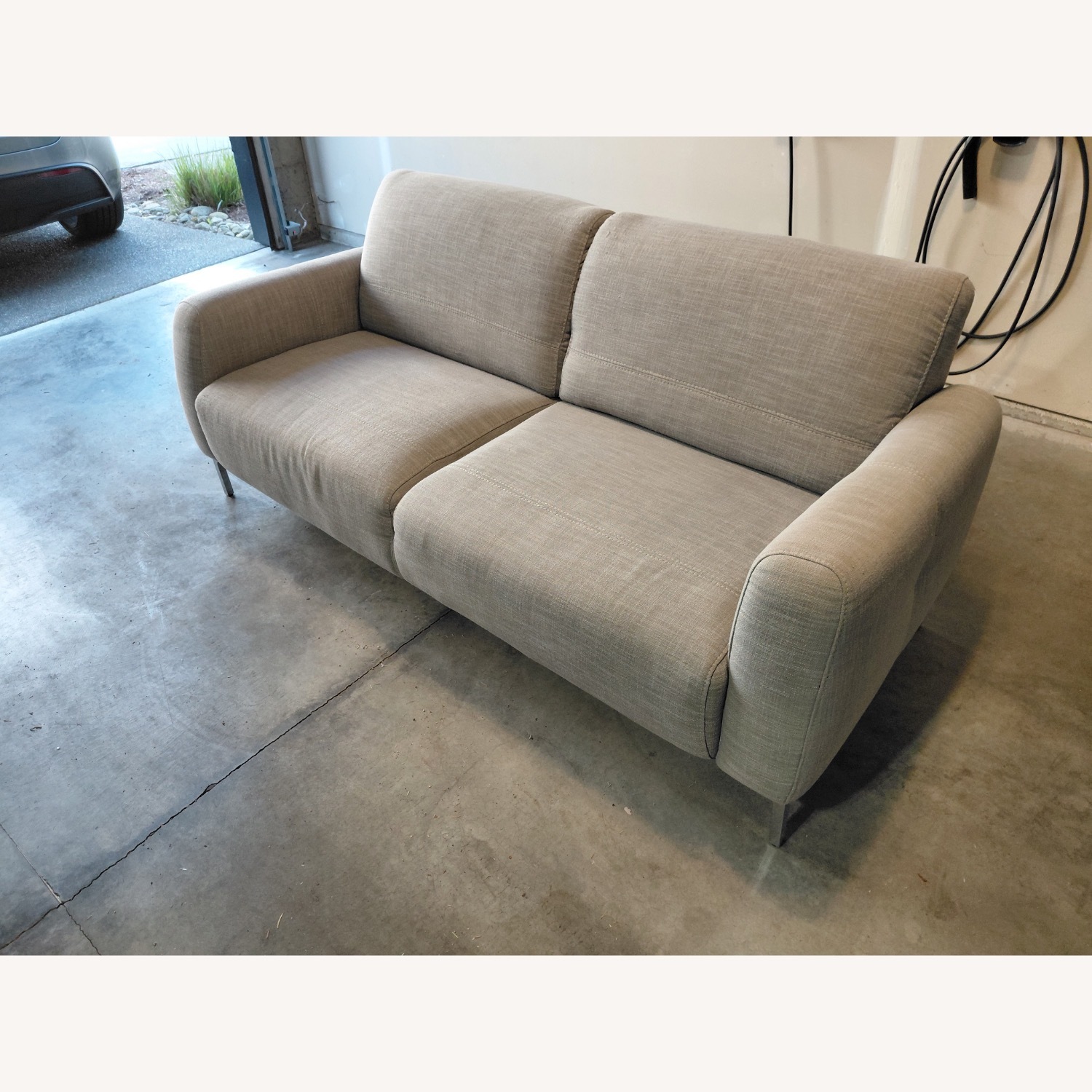 Kasala Funiture Light Gray Fabric 2 Seater Sofa - image-4