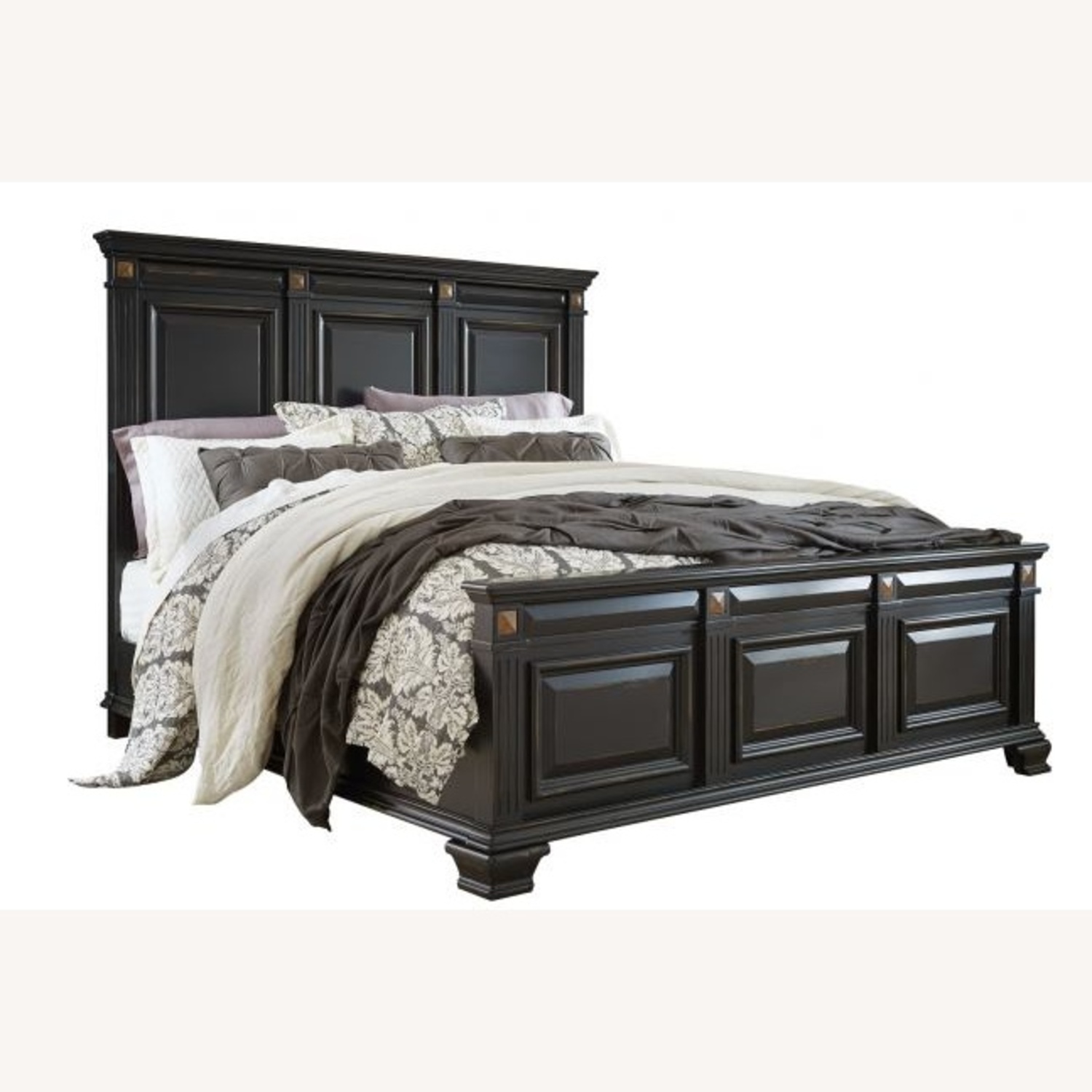 American Standard Black Wood King Bed - image-4