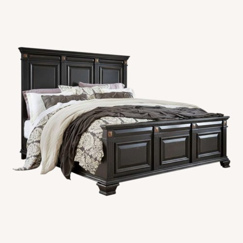 Used American Standard Black Wood King Bed for sale on AptDeco