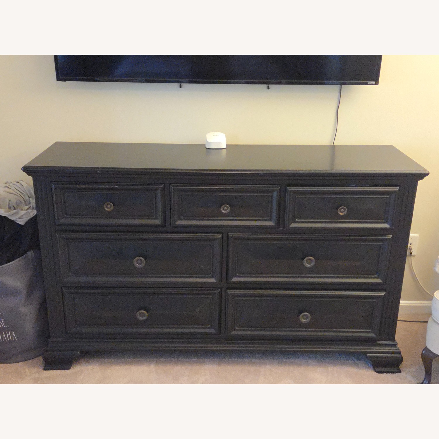 American Standard Black Wood King Bed - image-2