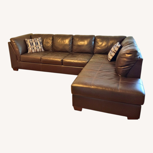 Used Dark Brown Sectional Faux Leather for sale on AptDeco
