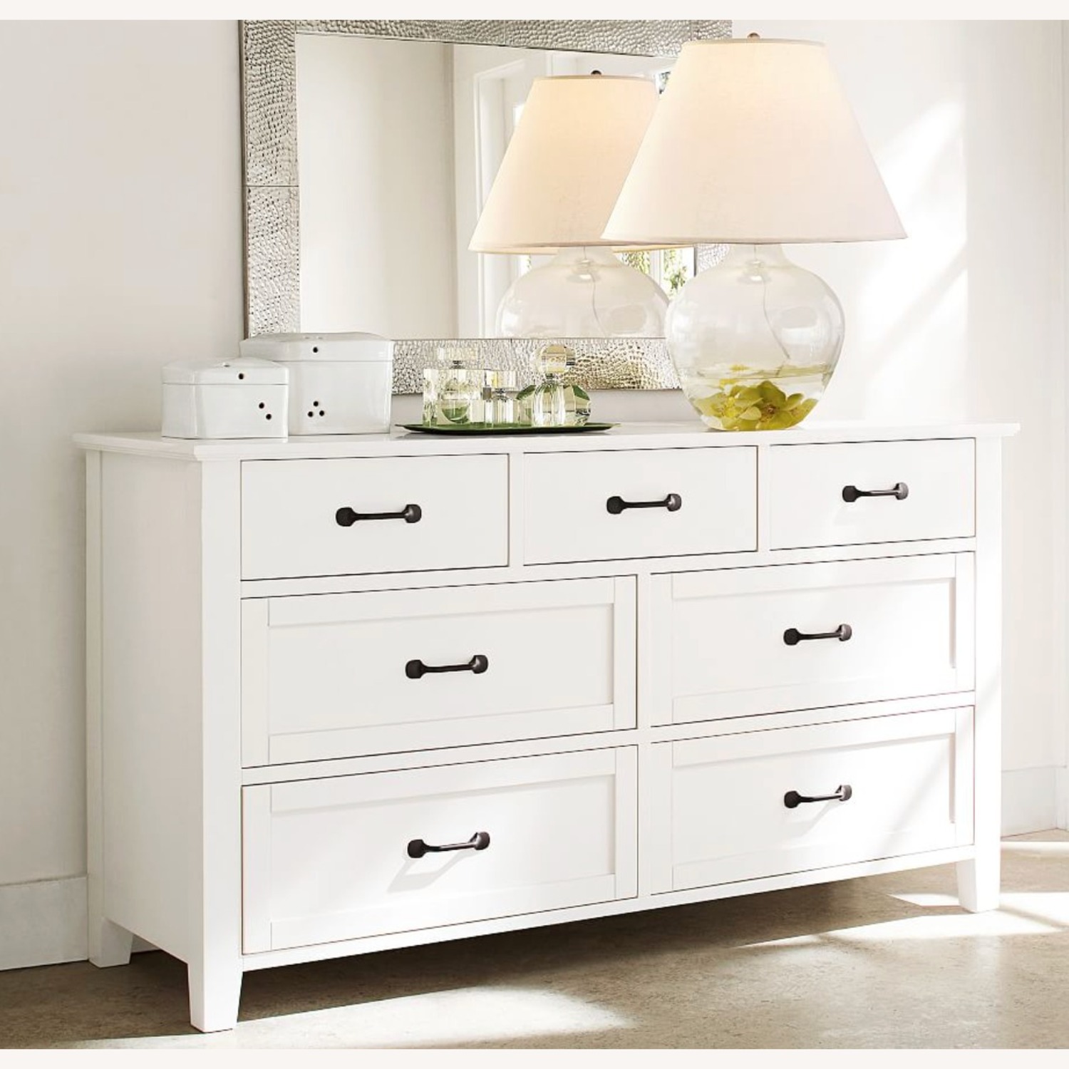 Pottery Barn Stratton White Wood Veneer Dresser - image-6