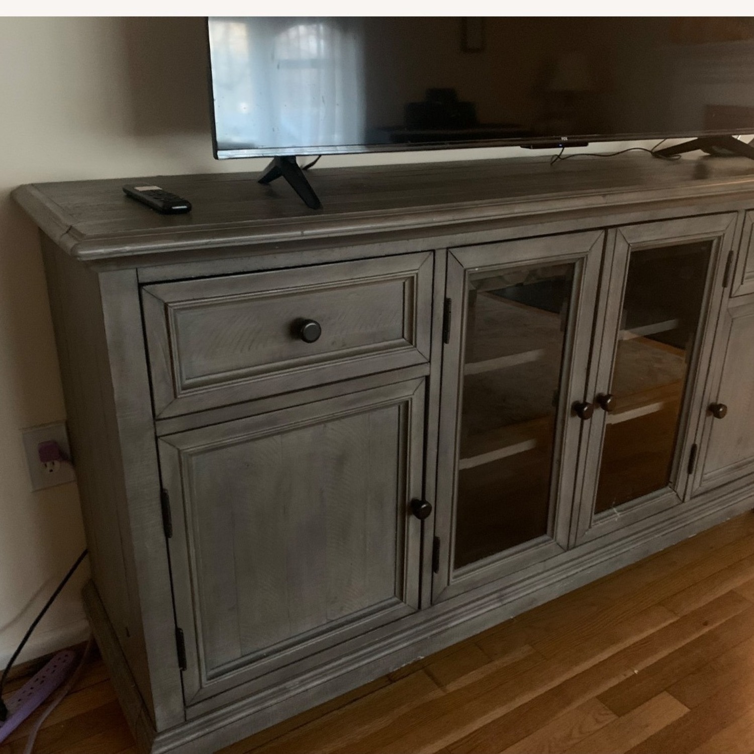 Havertys Dark Gray Beckley Console - image-1