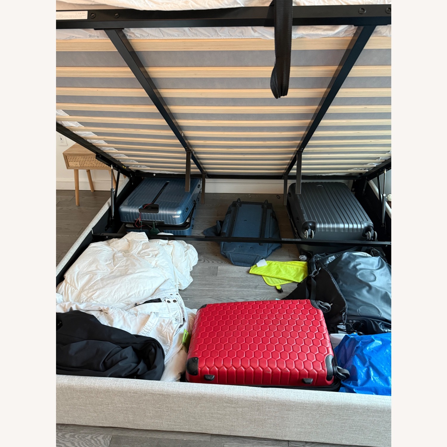 Braya Light Grey King Size Bedframe with Storage  - image-2