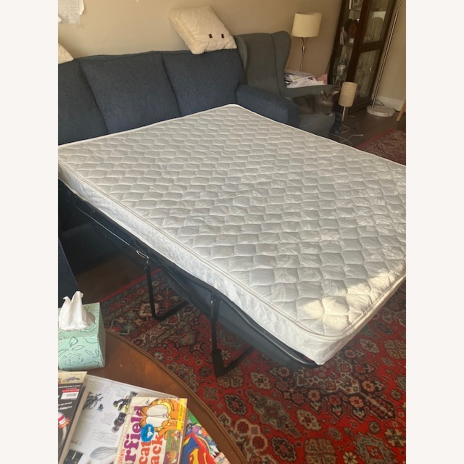 Raymour & Flanigan Gabe Blue Fabric Sleeper Sofa - image-5