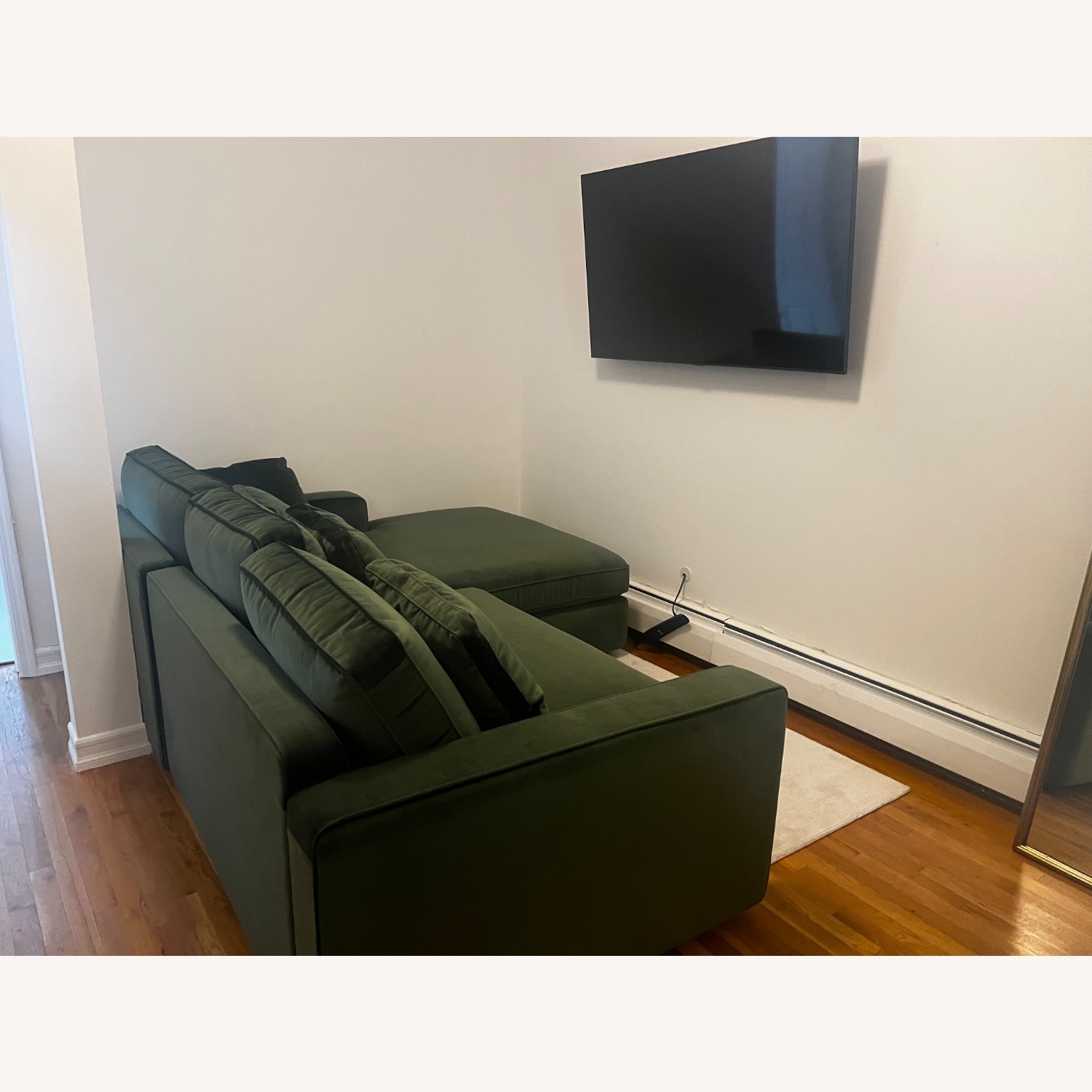 Interior Define James Green Suede 3+ Piece Sectional - image-4