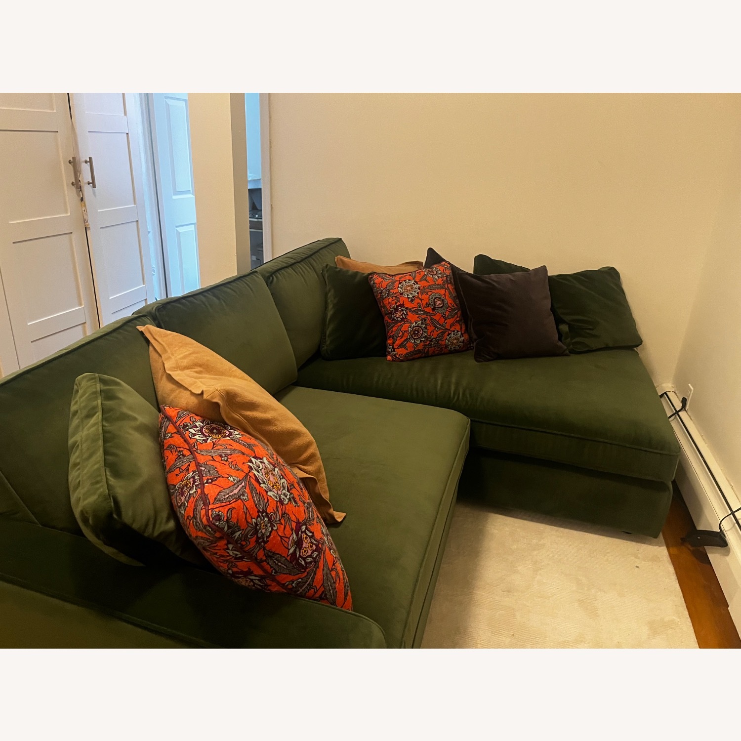 Interior Define James Green Suede 3+ Piece Sectional - image-3