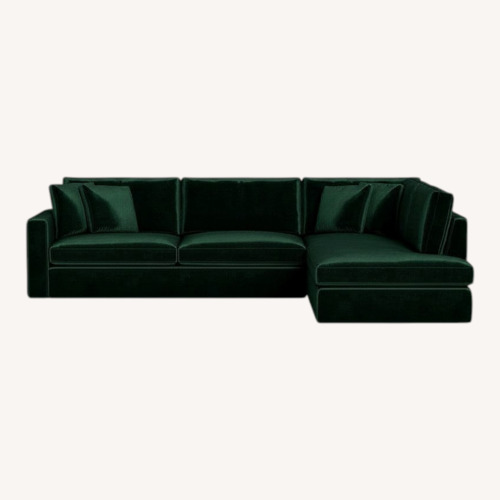 Used Interior Define James Green Suede 3+ Piece Sectional for sale on AptDeco