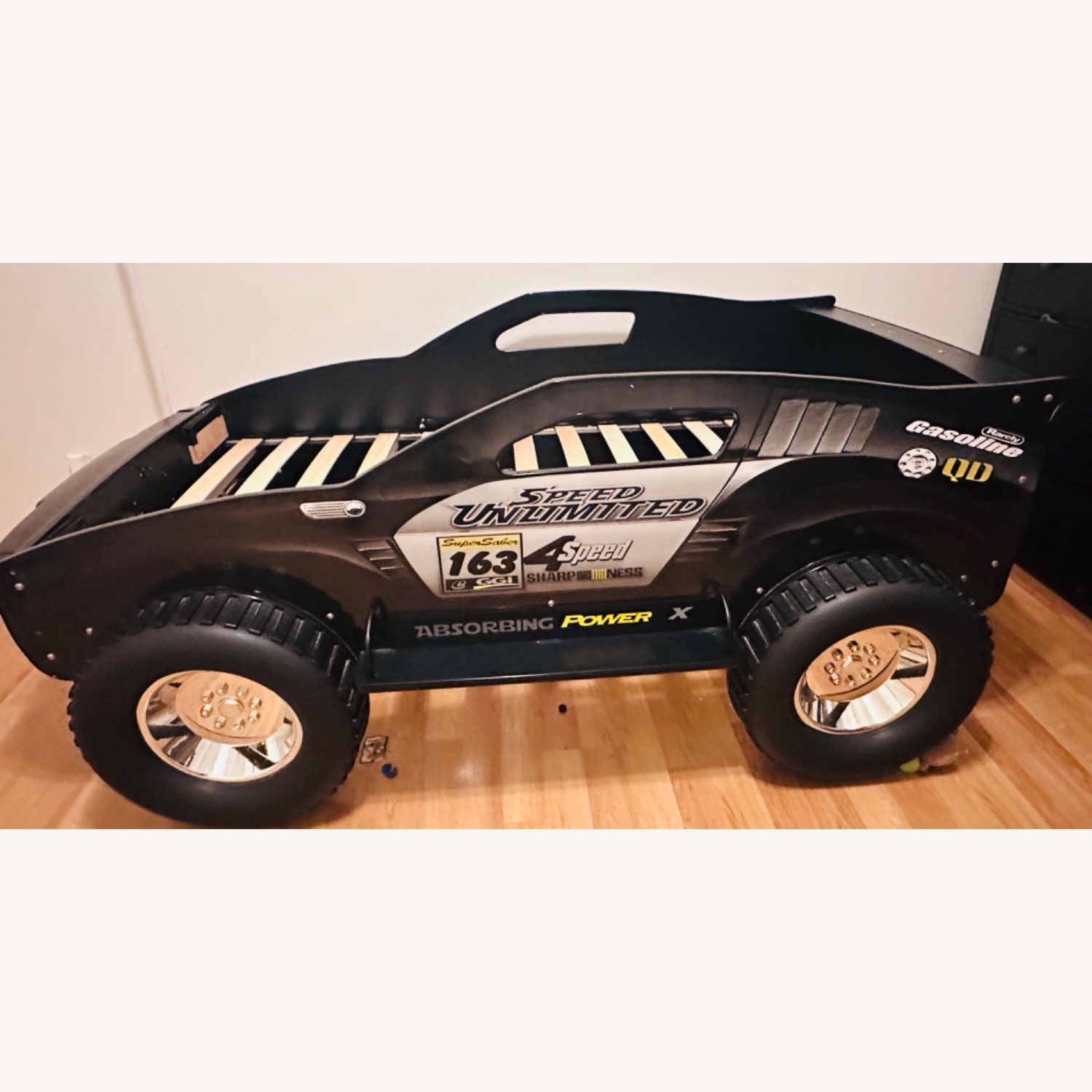 Black Wood Twin Bed - image-3