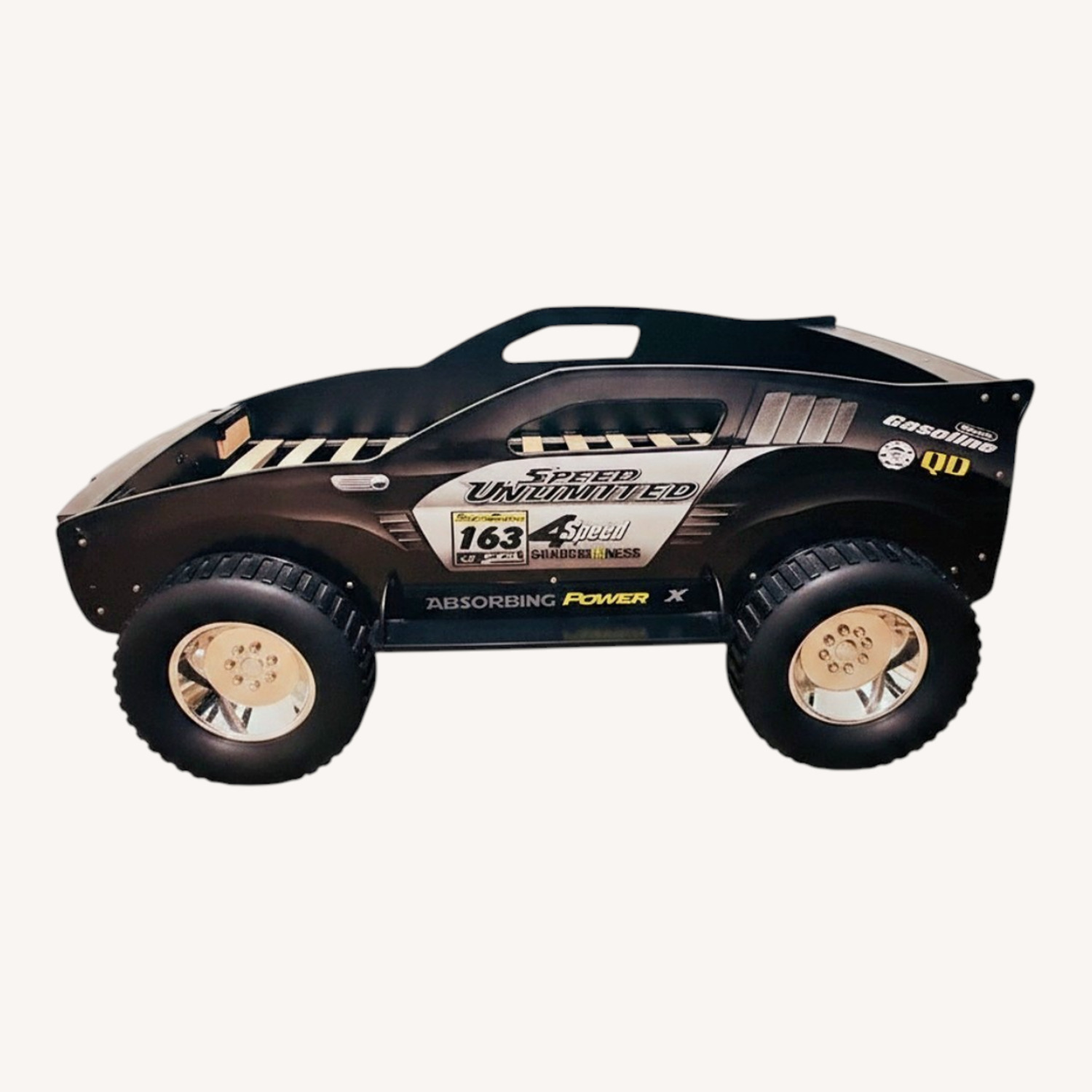 Black Wood Twin Bed - image-0