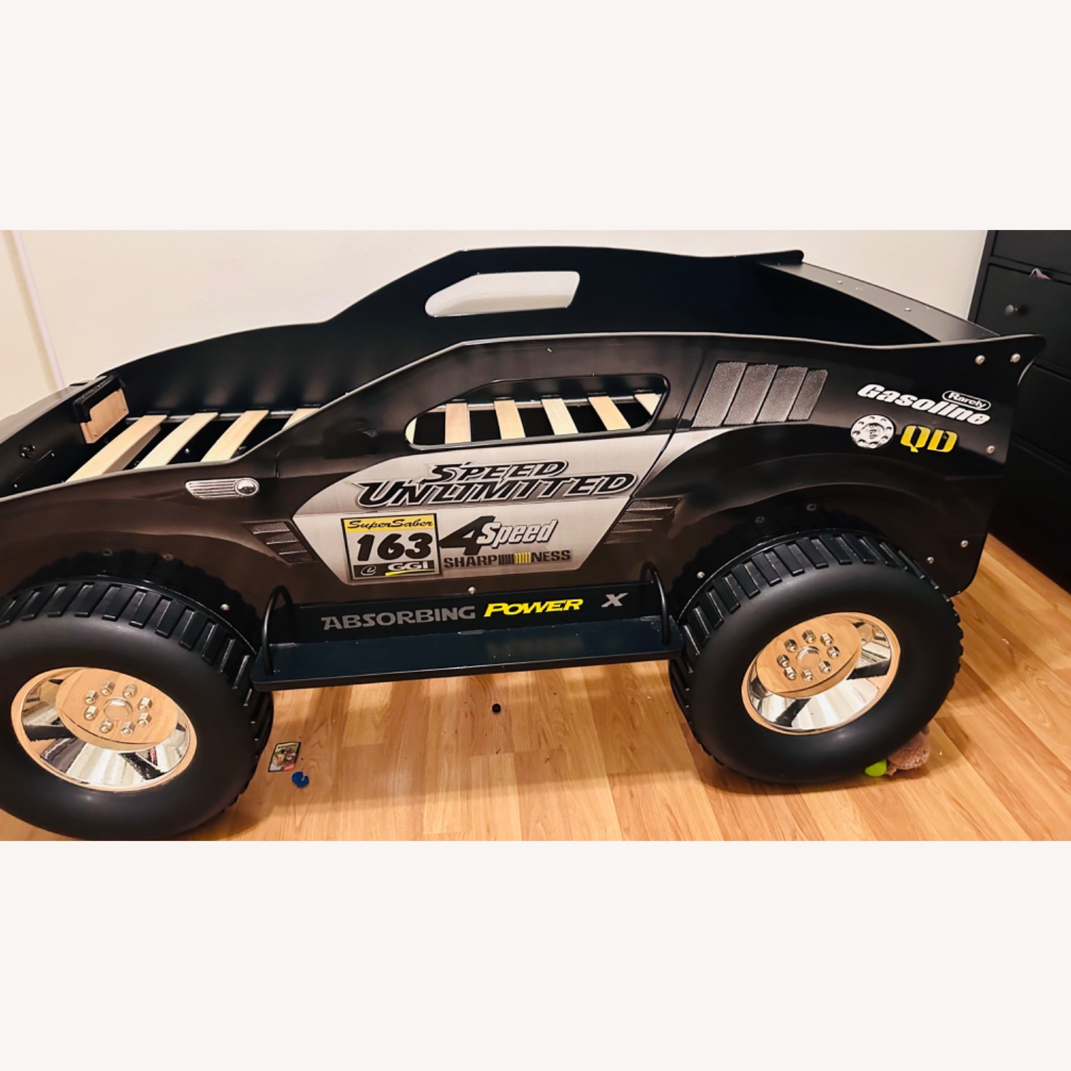 Black Wood Twin Bed - image-4