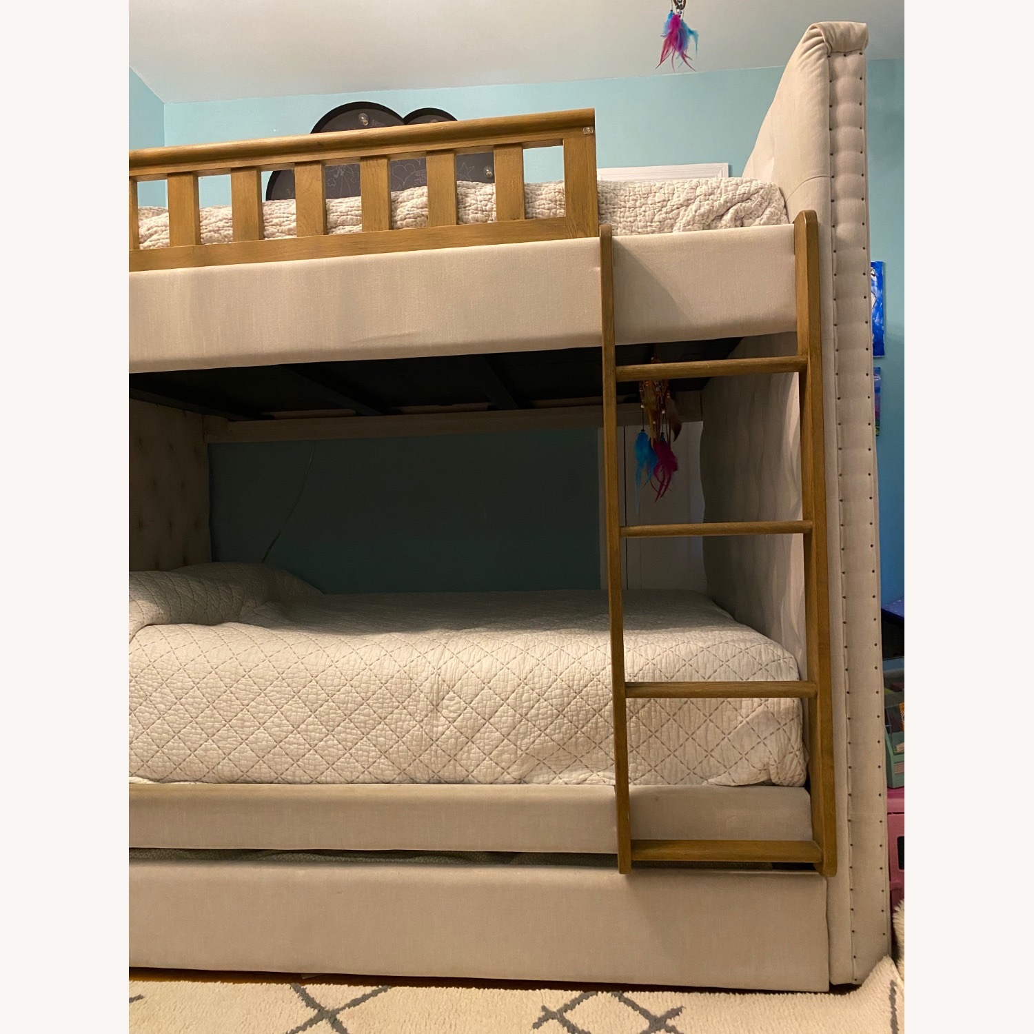 Restoration Hardware Chesterfield Tufted Bunk Bed With Trundle - image-7