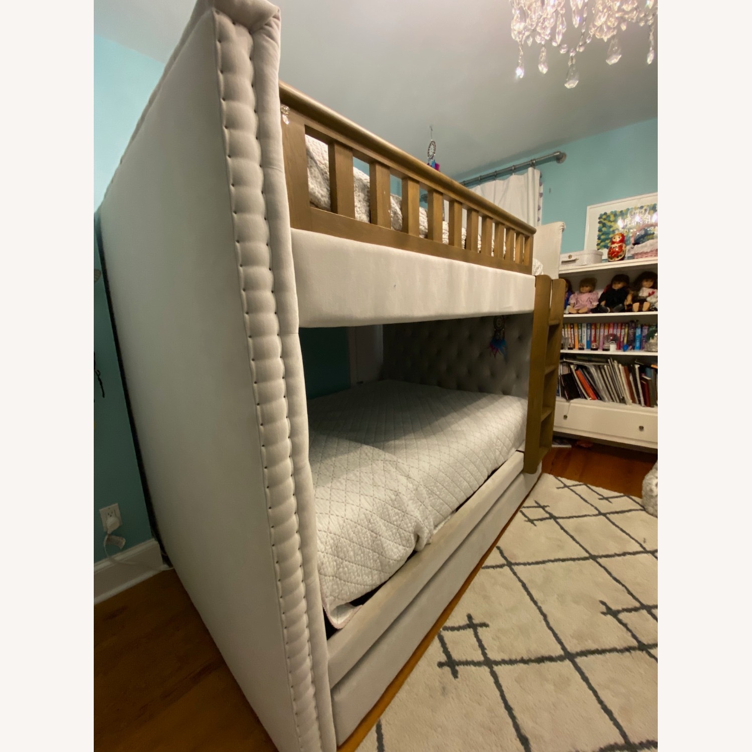 Restoration Hardware Chesterfield Tufted Bunk Bed With Trundle - image-3