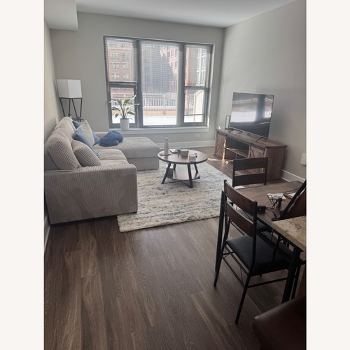 Used Adah Abstract Ivory Shag Rug 6x9 for sale on AptDeco