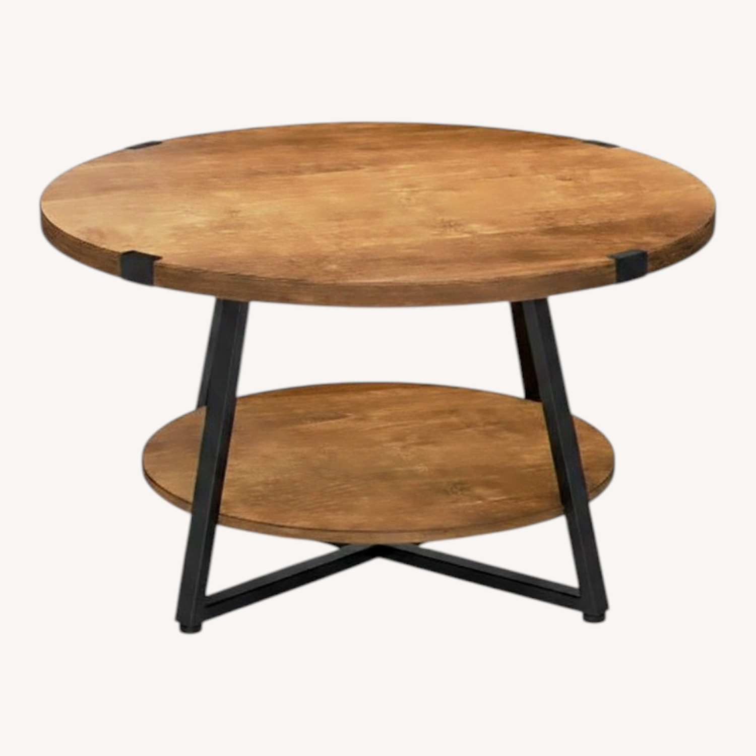 Wayfair CRound Coffee Table with 2-Tier Storage Shelves - image-0