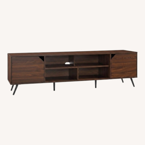 Used Walker Edison Dark Brown Wood Media Console for sale on AptDeco