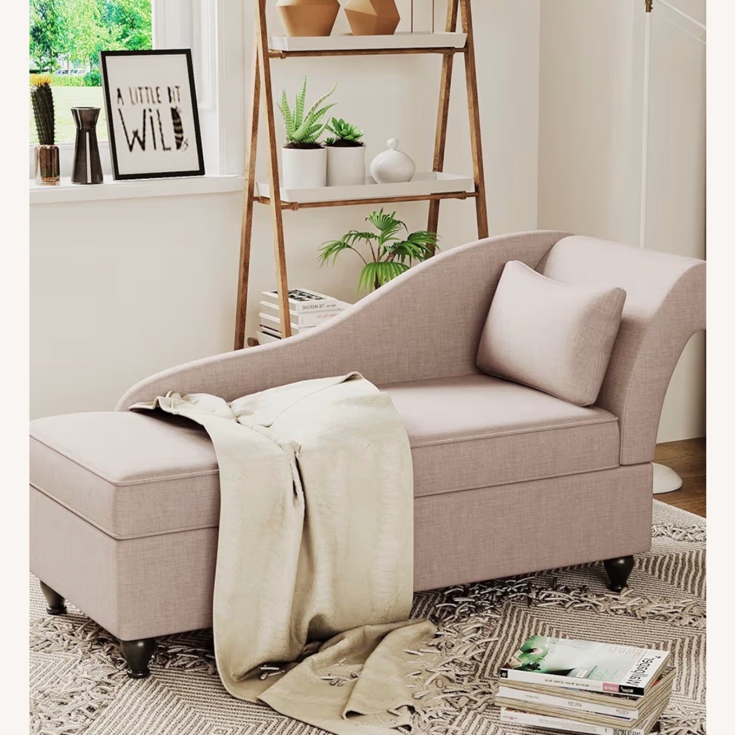 Tongli Natural Chaise Lounge with storage  - image-1