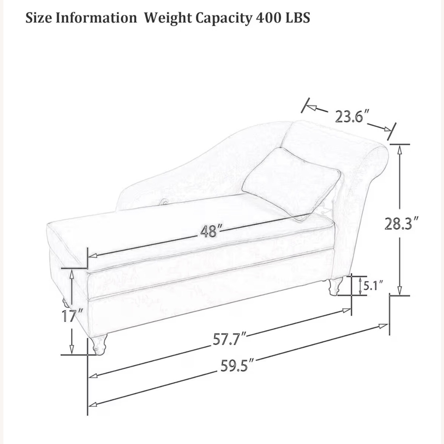 Tongli Natural Chaise Lounge with storage  - image-4