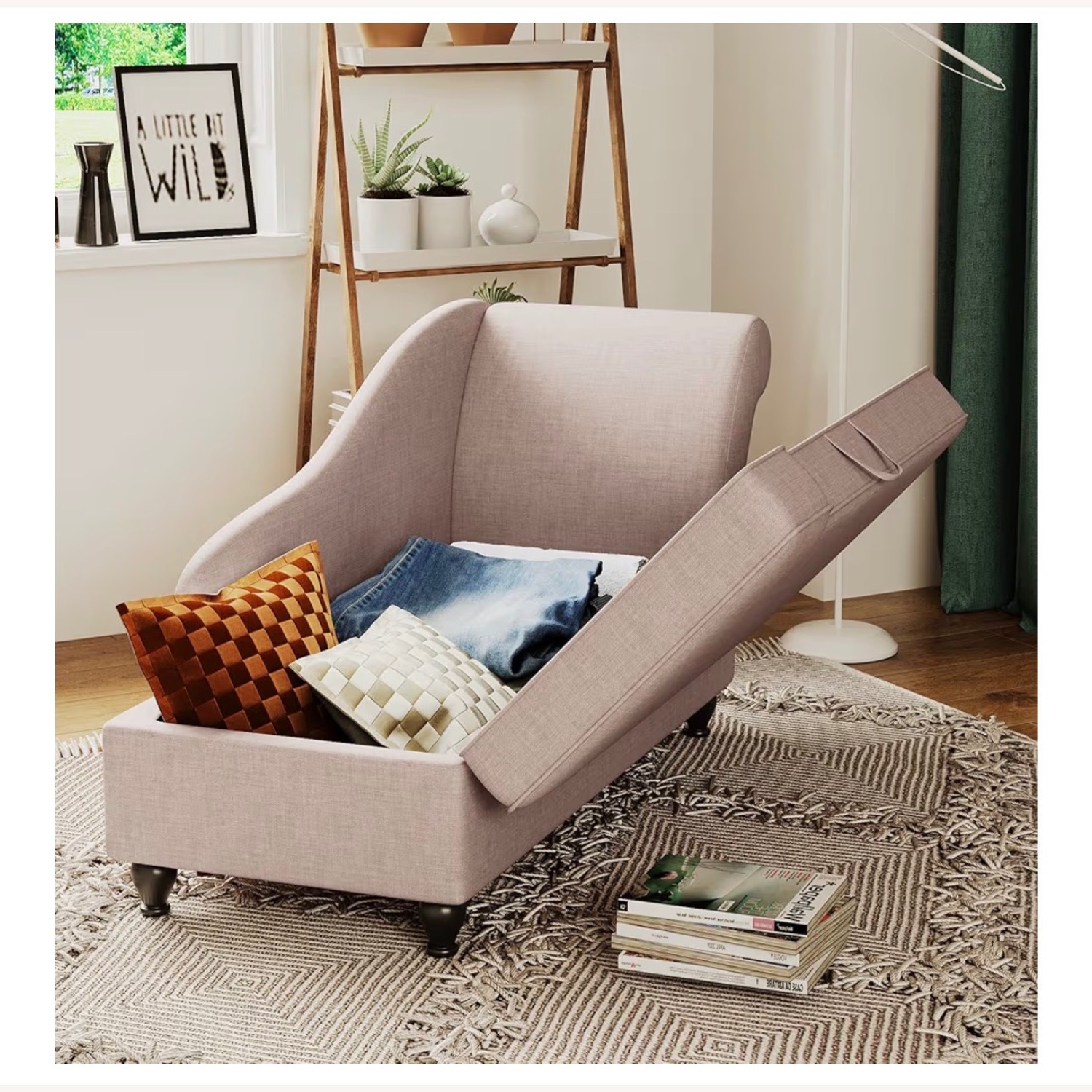 Tongli Natural Chaise Lounge with storage  - image-5