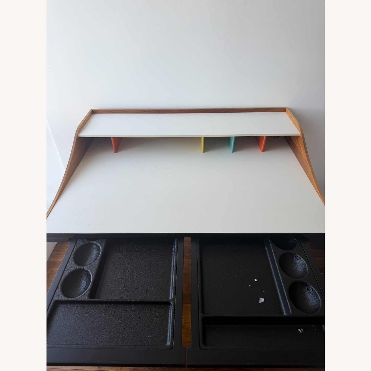 Herman Miller George Nelson Dark Brown Wood Desk - image-5