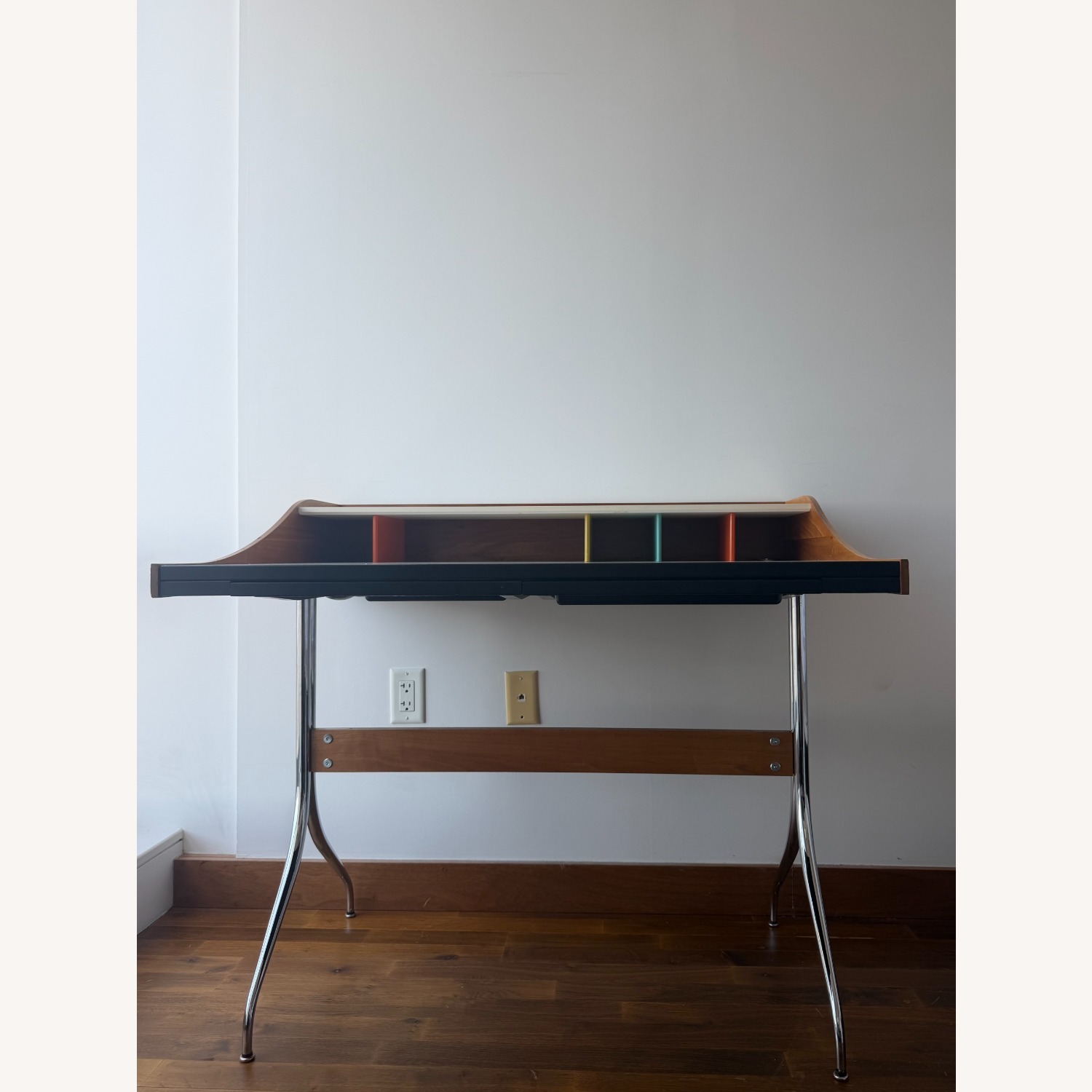 Herman Miller George Nelson Dark Brown Wood Desk - image-1