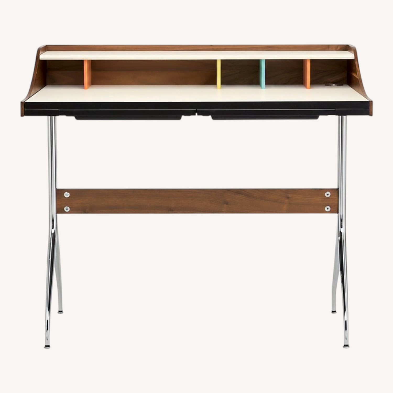 Herman Miller George Nelson Dark Brown Wood Desk - image-0