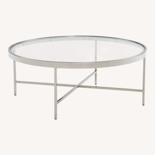 Used Glass and Chrome Coffee Table for sale on AptDeco