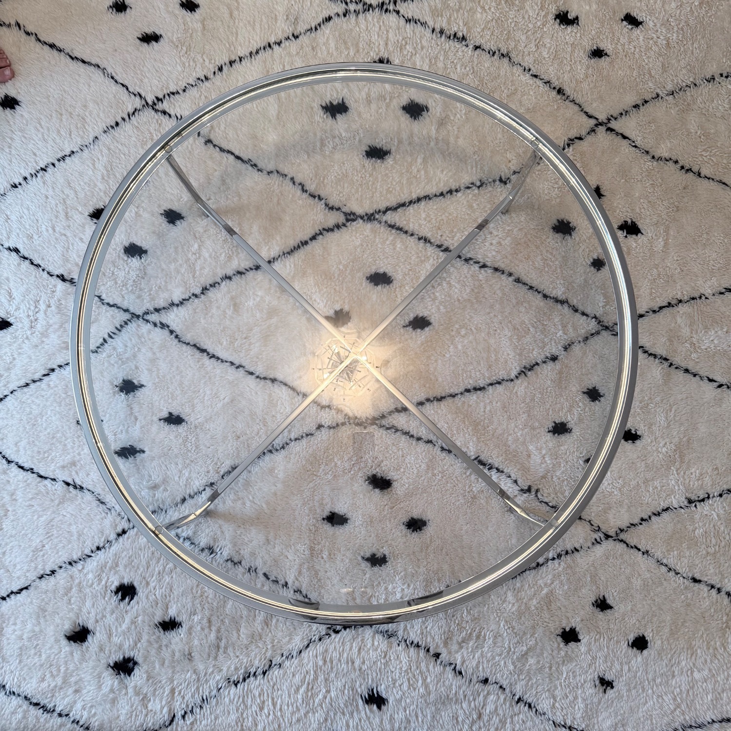 Glass and Chrome Coffee Table - image-2