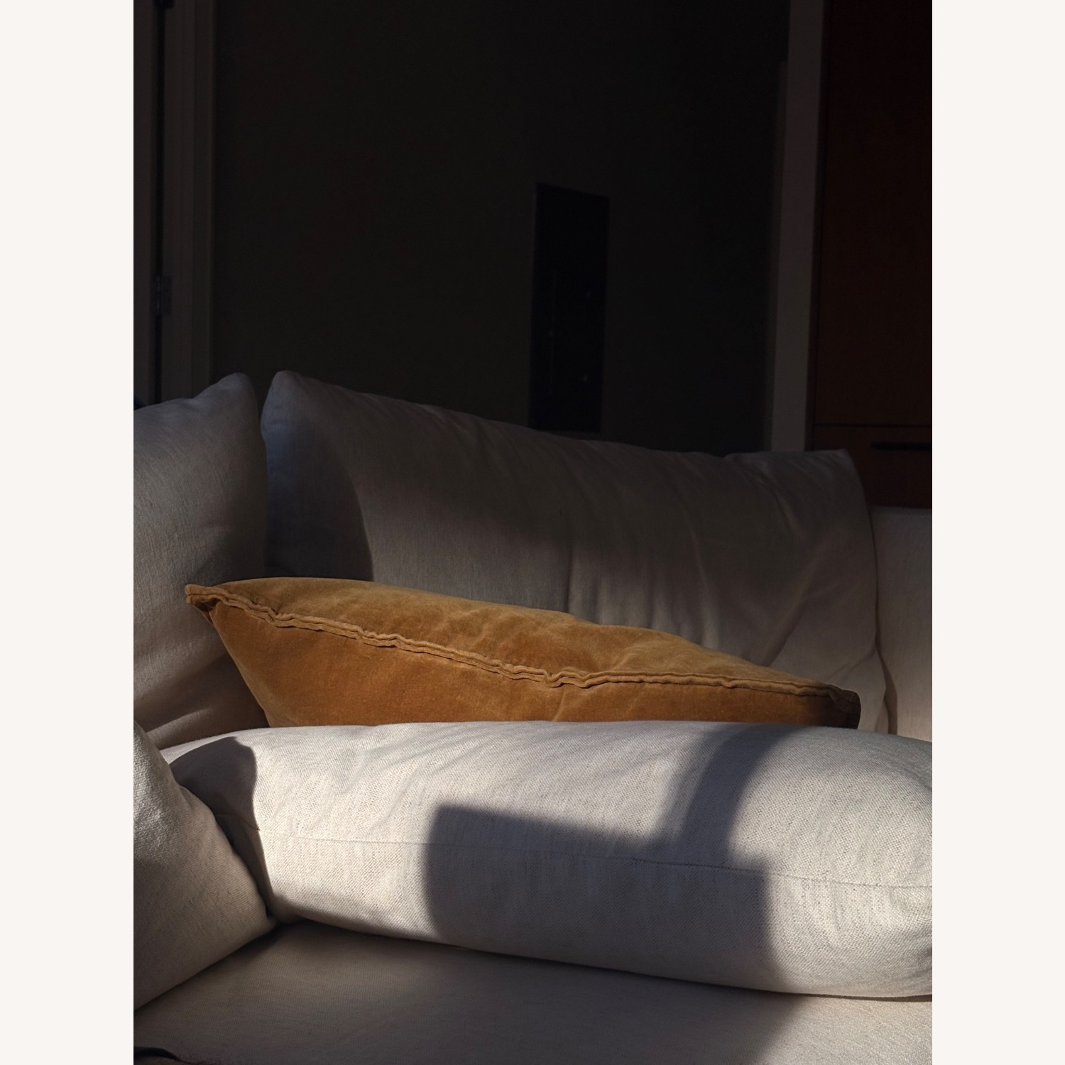 Crate & Barrel Natural Unwind 92" Slipcovered Sofa - image-5