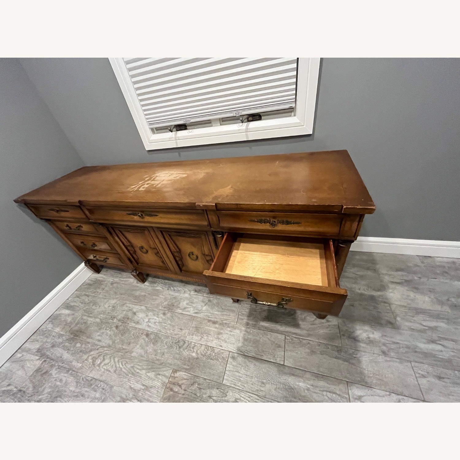 Vintage/Antique  Dark Brown Wood Dresser - image-4