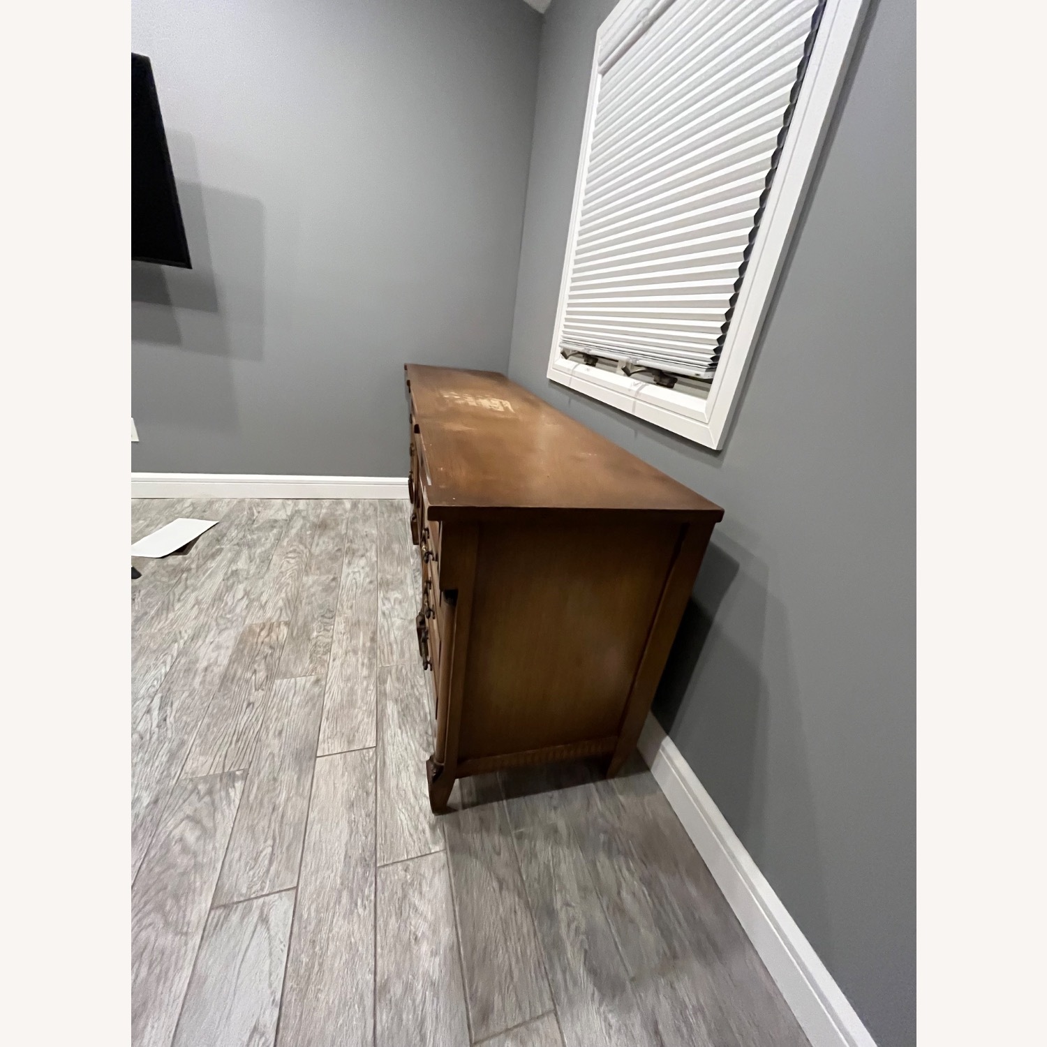 Vintage/Antique  Dark Brown Wood Dresser - image-9