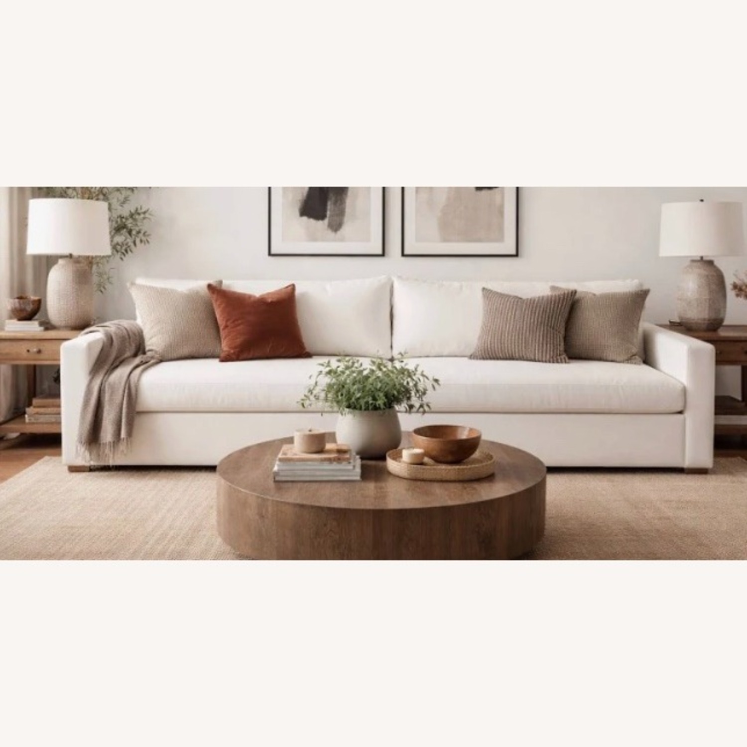 Restoration Hardware Belgian Track Natural 2 Seater Sofa - image-1